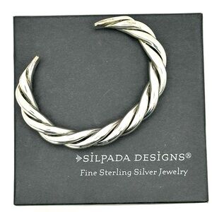 Silpada Retired B0014 Sterling Silver Heavy Twisted Cable Cuff Bracelet